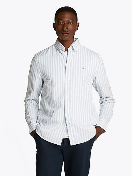 Tommy Hilfiger Poplin Hemd Streifen Hellblau - Größe L günstig online kaufen