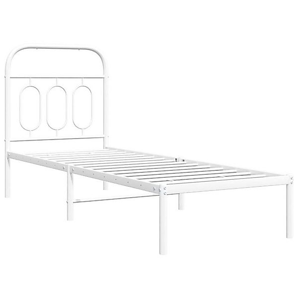 vidaXL Bett Metallbett ohne Matratze mit Kopfteil Weiß 75x190 cm günstig online kaufen