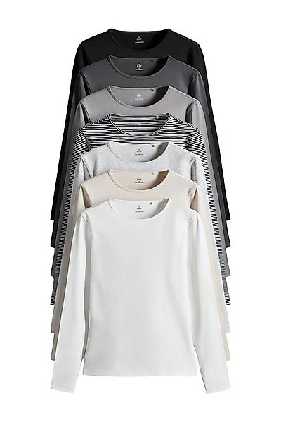The Set Langarmshirt The Set Langarmshirts mit Rundhals, 7er-Pack (7-tlg) günstig online kaufen