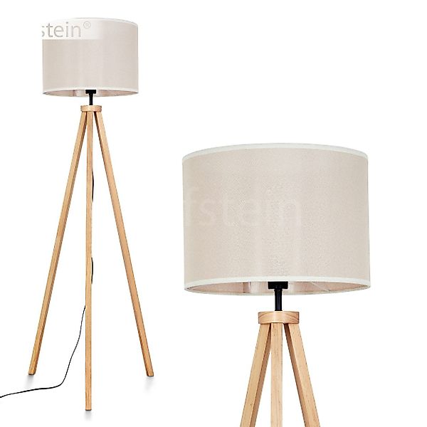 hofstein Stehlampe Stehlampe aus Holz/Stoff in günstig online kaufen