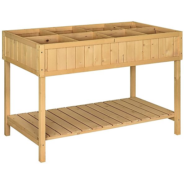 Outsunny Hochbeet-Pflanzbox mit Regal, Maße 110L x 46B x 76H cm, 8 Fächer & günstig online kaufen