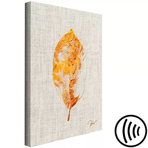Bild auf Leinwand Das goldene Blatt – Ein abstraktes, vom Herbst inspiriert günstig online kaufen