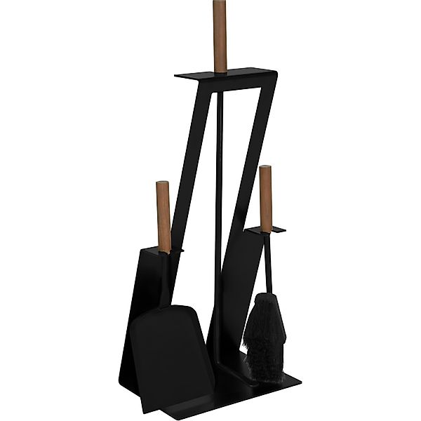 Kaminbesteck Schwarz 2-teilig 24 cm x 61 cm x 17 cm günstig online kaufen