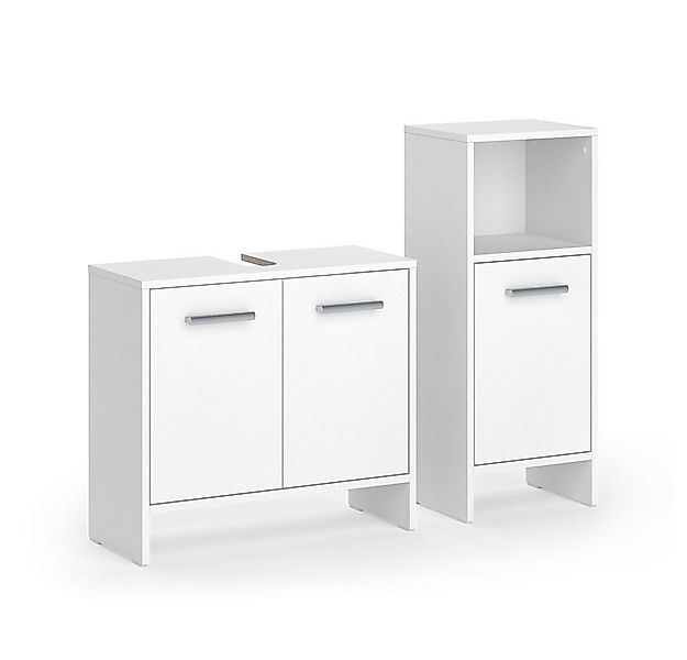 Vicco Badmöbel-Set Karli, Weiß, 2 Teile, (2-St., 2er Set) günstig online kaufen