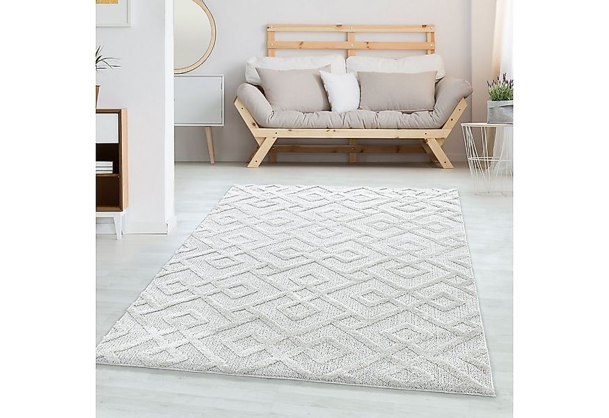 Carpettex Hochflor-Teppich Geometrisch Design, Rund, Höhe: 20 mm, Teppich W günstig online kaufen