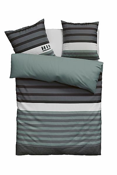 H.I.S Bettwäsche "Majoran" 3 tlg. gestreifte Bettwäsche in verschiedenen Qu günstig online kaufen