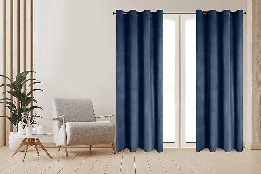 Eurofirany Vorhang Elegante Samtvorhänge 2er SET Ösen Blickdicht 140x250 cm günstig online kaufen