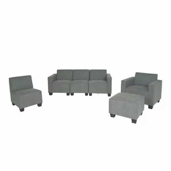HWC Mendler Modular Sofa-System Lyon 3-1-1-1 grau günstig online kaufen