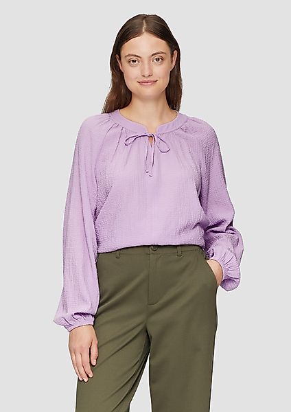 s.Oliver Langarmbluse Strukturierte Bluse mit Raffdetails günstig online kaufen