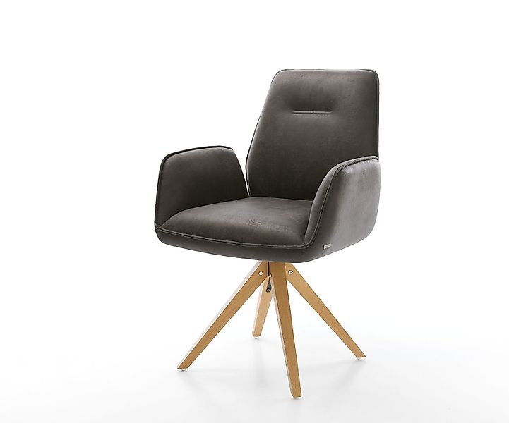 Esszimmerstuhl Zoa-Flex Mikrofaser Anthrazit Vintage Holzgestell kantig Nat günstig online kaufen
