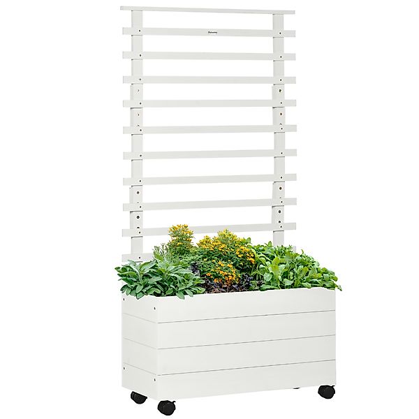 Outsunny Hochbeet mit Rankgitter, Blumenkasten mit günstig online kaufen