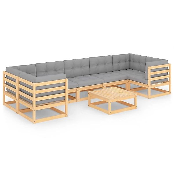 8-tlg. Garten-lounge-set Mit Kissen Massivholz Kiefer günstig online kaufen