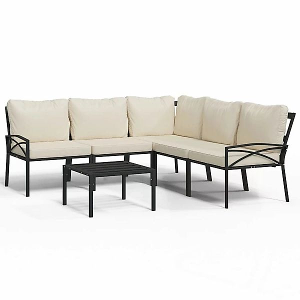 Vidaxl 6-tlg. Garten-lounge-set Mit Sandfarbigen Kissen Stahl günstig online kaufen