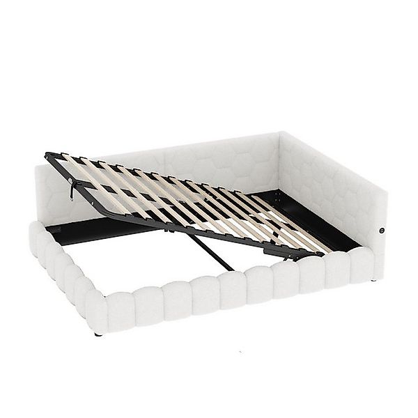 MODFU Schlafsofa Polsterbett mit LED, USB & Stauraum, Daybett Tagesbett 140 günstig online kaufen