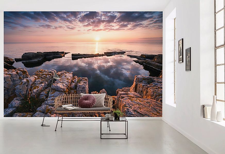 KOMAR Vlies Fototapete - Spiegelküste - Größe 368 x 248 cm mehrfarbig günstig online kaufen