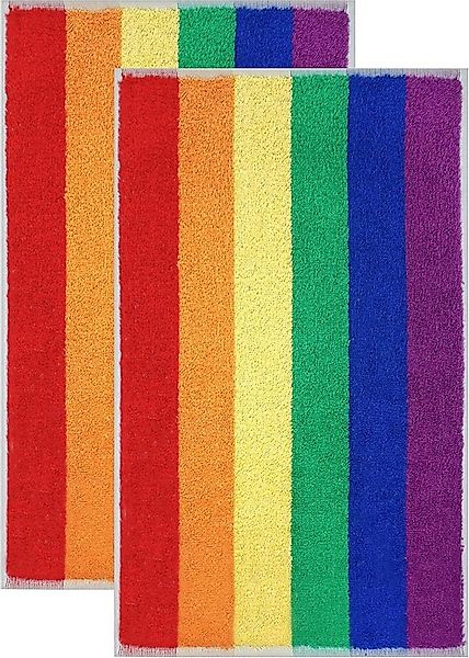 Lashuma Gästehandtücher Regenbogen, Frottee (2-St), kleine Handtücher Bad 3 günstig online kaufen