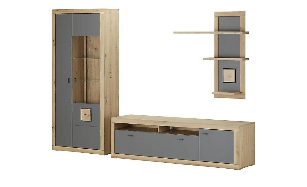 uno Wohnkombination   Borkum ¦ holzfarben ¦ Maße (cm): B: 286 H: 191 T: 51. günstig online kaufen