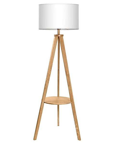 Tomons Stehlampe Wohnzimmer Stativ aus Holz, Stehleuchte mit Ablage, E27, H günstig online kaufen