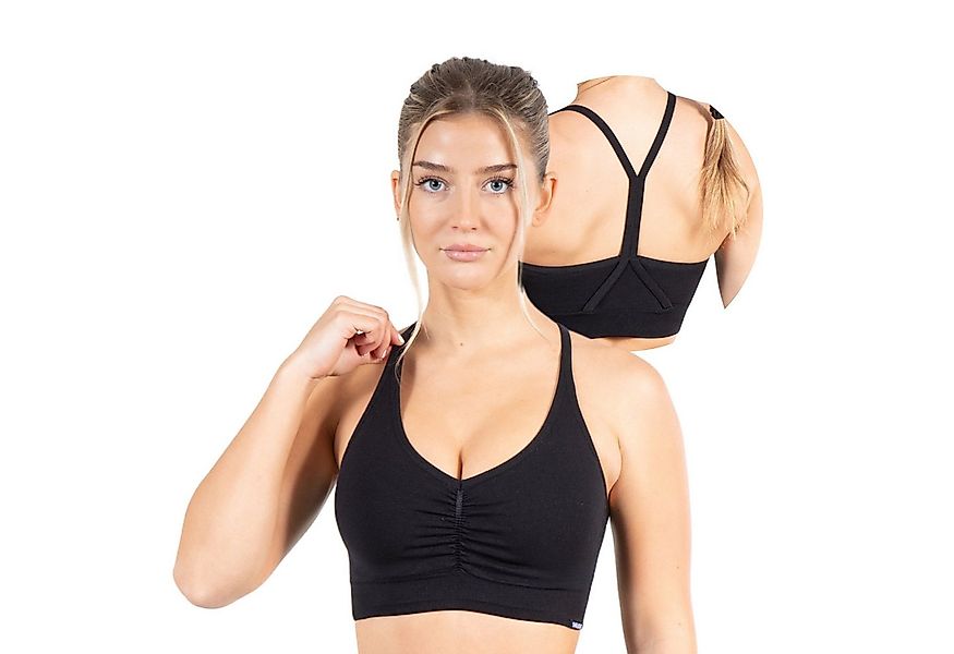 Smilodox Sport-BH Solid Scrunch, Ohne Bügel BH, Shaped Fit Yoga Bra, V-Auss günstig online kaufen