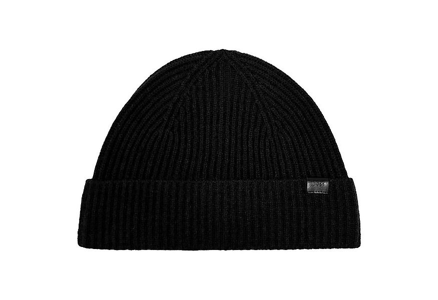 BOSS Strickmütze Filippo mit Markenpatch günstig online kaufen