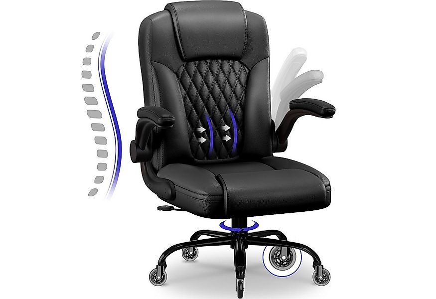 Fukstern Bürostuhl Ergonomischer Bürostuhl mit 90° klappbaren Armlehnen (Ve günstig online kaufen