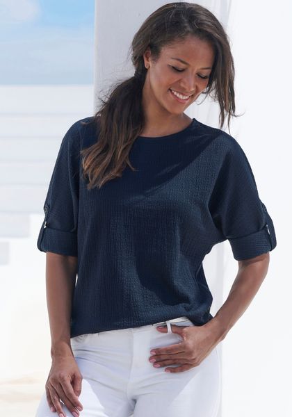 Vivance 2-in-1-Shirt "zum Krempeln" aus bügelfreier Crêpe-Qualität günstig online kaufen