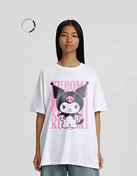 Bershka Oversize-T-Shirt Kuromi Mit Print Damen M Weiss günstig online kaufen