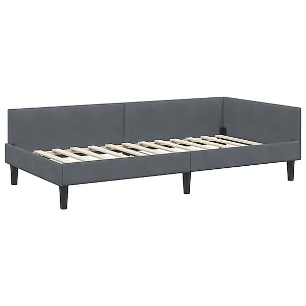 vidaXL Eckbettgestell mit Kopfteil Dunkelgrau 90 x 190 cm Stoff 42016145 günstig online kaufen