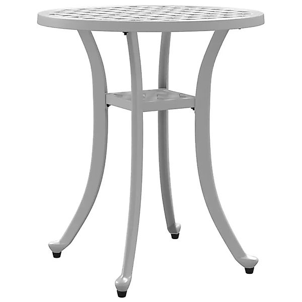 vidaXL Gartentisch Weiß Ø48x53 cm Aluminiumguss 4002825 günstig online kaufen