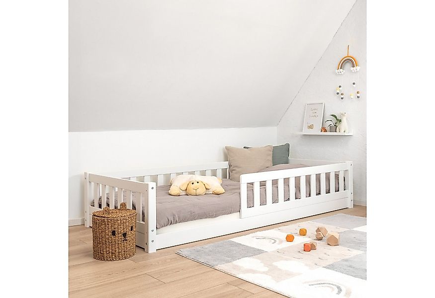 Ehrenkind Kinderbett Bodenbett Lille aus massivem Kiefernholz mit Rausfalls günstig online kaufen