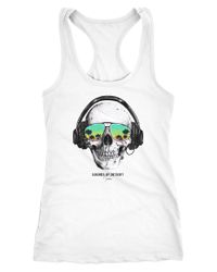 Neverless Tanktop Damen Tank-Top Totenkopf Kopfhörer günstig online kaufen