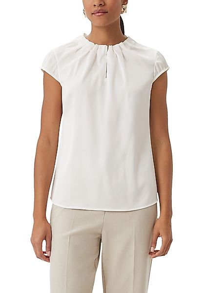Comma Satinbluse mit Raffung am Hals günstig online kaufen