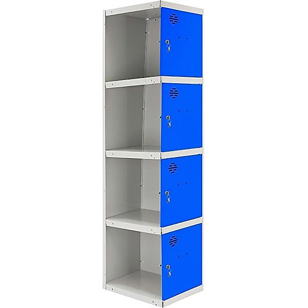 PROREGAL Spind AMEGO HxBxT 180 x 40 x 50 cm 4 Abteile Anbaumodul Grau-Blau günstig online kaufen