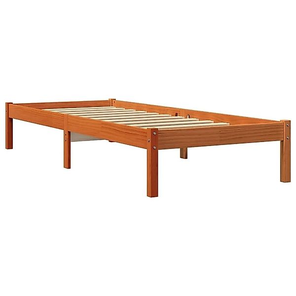 vidaXL Massivholzbett ohne Matratze Wachsbraun 100x200 Kiefernholz 844851 günstig online kaufen