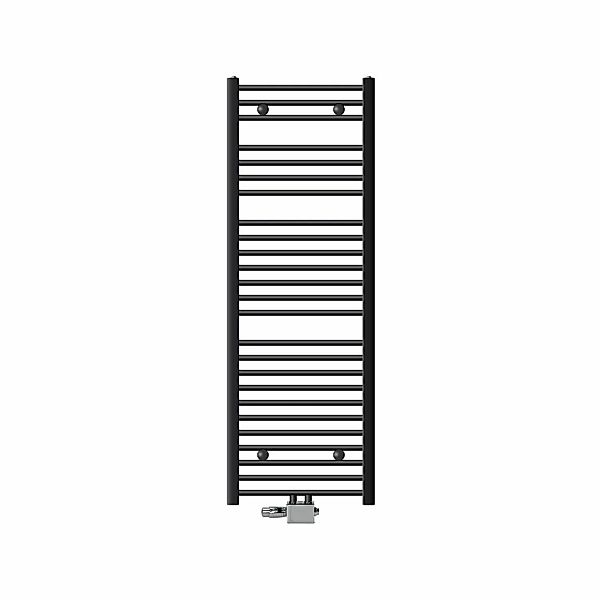 LuxeBath Badheizkörper 500x1500 mm Anthrazit Gebogen Thermostat Universal E günstig online kaufen