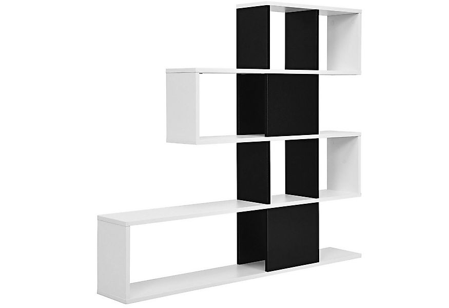 COSTWAY Bücherregal, 5 Etagen Raumteiler, Holz, freistehend, Schwarz + Weiß günstig online kaufen