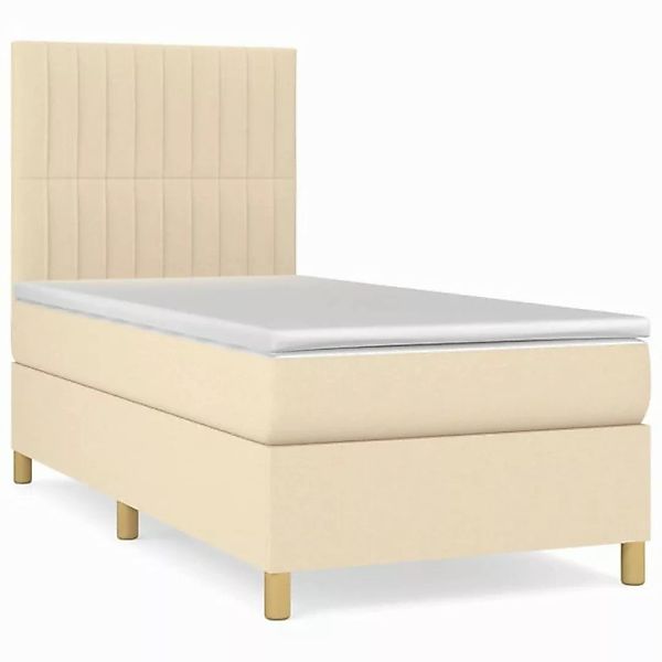 vidaXL Boxspringbett Boxspringbett mit Matratze Creme 80x200 cm Stoff Bett günstig online kaufen