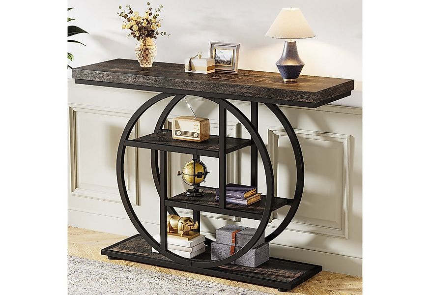 Tribesigns Konsolentisch industrieller Sofatisch mit 4 Ablageflächen für Wo günstig online kaufen