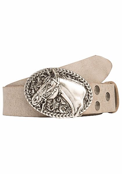 Rettungsring Gürtel Ledergürtel mit austauschbarer Schließe "Pferdekopf Ova günstig online kaufen