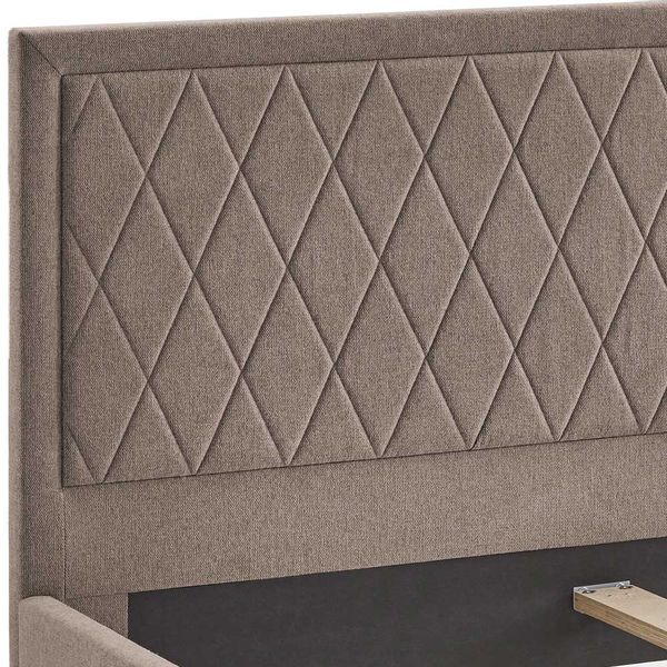 Doppelbett Polster Hellbraun in modernem Design 38 cm Einstiegshöhe günstig online kaufen