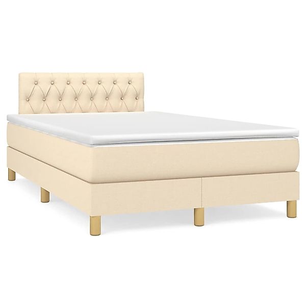 Vidaxl Boxspringbett Mit Matratze Creme 120x200 Cm Stoff günstig online kaufen