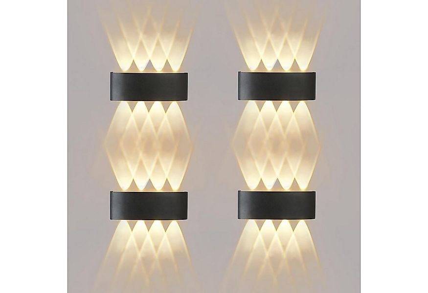 ZMH LED Wandleuchte Außenwandleuchte Schwarz Up Down 7W Wandstrahler Wand T günstig online kaufen