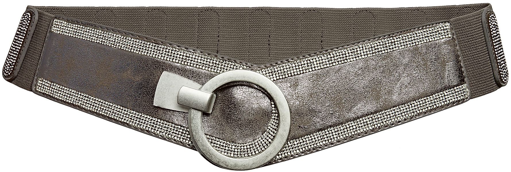 Caspar Taillengürtel GU315 Damen elastischer breiter Glitzer Strass Gürtel günstig online kaufen