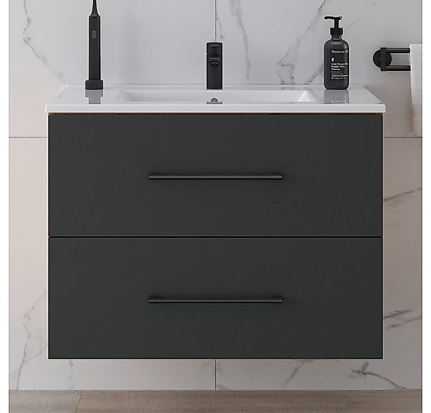 Planetmöbel Waschtisch Waschtischunterschrank 70cm und 90cm Gold Eiche/Anth günstig online kaufen