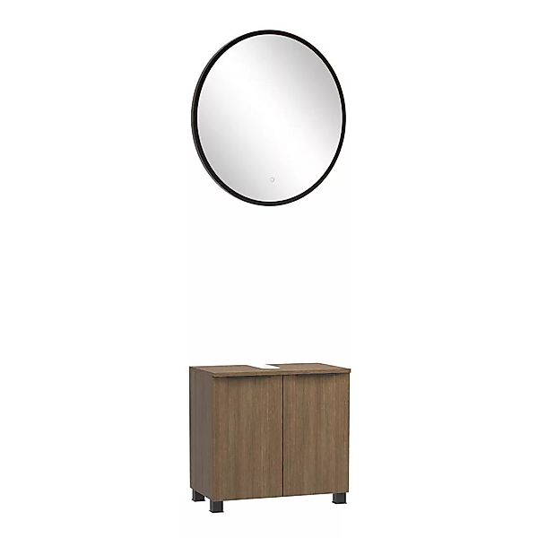Waschplatz Set 60 cm breit, 2-teilig mit LED Spiegel, Eiche SORRENT-03 günstig online kaufen