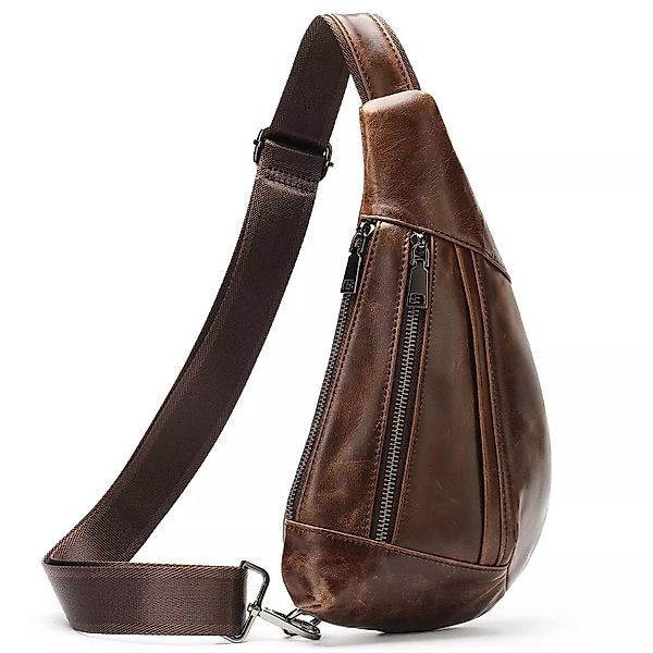 YUBRO-STUDIO Messenger Bag Herren Leder Brusttasche günstig online kaufen