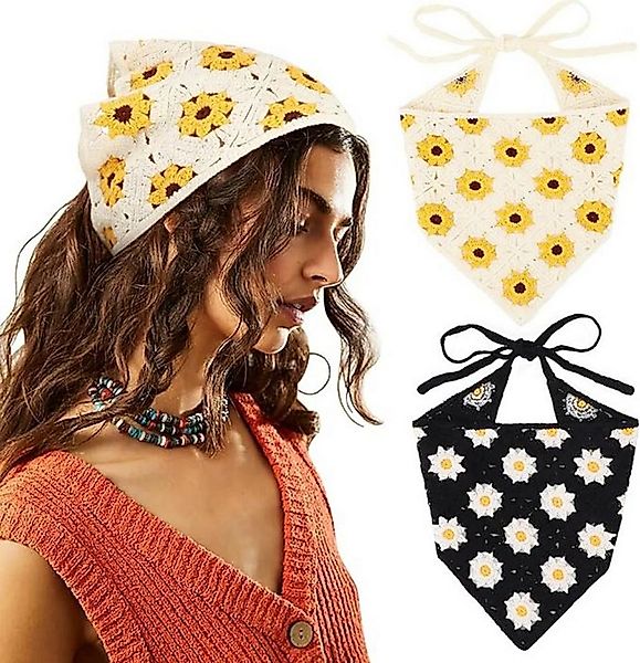 Coonoor Stirnband 2 Stück Damen Boho Stirnbänder Dreieck Kopftücher Bandana günstig online kaufen