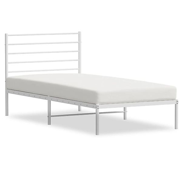 vidaXL Bettgestell mit Kopfteil Metall Weiß 90x200 cm Modell 21730509 günstig online kaufen