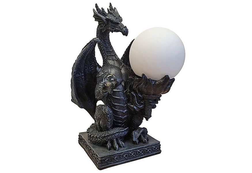 Fachhandel Plus Dekofigur Tischlampe Drache mit Glaskugel Drachenlampe Drag günstig online kaufen