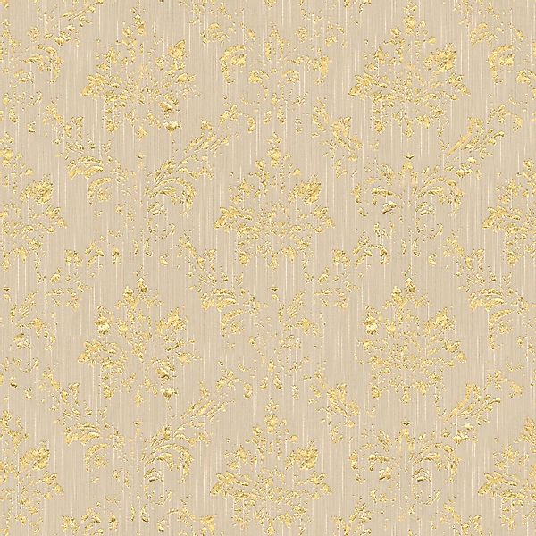 PROFHOME 306624-GU Barock Tapete Ornament dezent schimmernd Beige Gold 0,53 günstig online kaufen